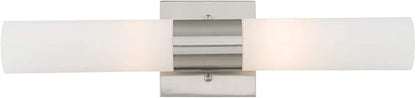 Livex Lighting 10102-91 Aero 2-Light Bath Light, Brushed Nickel, 4.5''Hx18''W