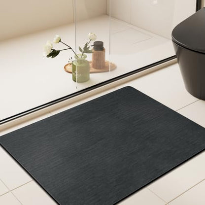 Mecko Bath Mat Ultra Thin Black, 20"x24"