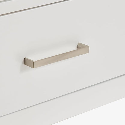 ARIEL Hutton 72-inch Bathroom Vanity with Sink,Solid Wood, 1.5-inch Carrara White Quartz Countertop & Backsplash, Double Rectangular Porcelain Sink, 3 Dovetail Drawers, White