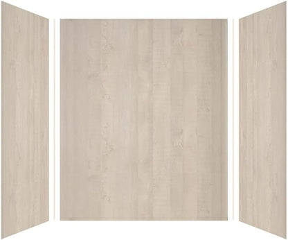 Transolid EWK604872-45 Expressions 3-Panel Shower Wall Kit, 48-in L x 60-in W x 72-in H, Bleached Oak