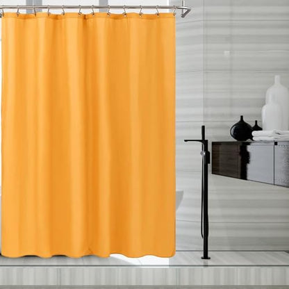 LLSCL Orange Yellow Fabric Shower Curtain Liner with Magnets, Waterproof Hotel Quality, 72 x 72 Machine Washable