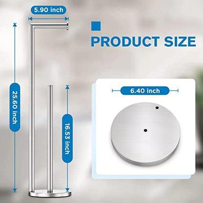 Toilet Paper Holder Stand, Brushed Nickel Toilet Paper Holder Free Standing