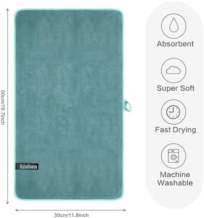 KinHwa Hand Towels for Bathroom, Microfiber Face Towels, 11x20 Inch, 2 Pack