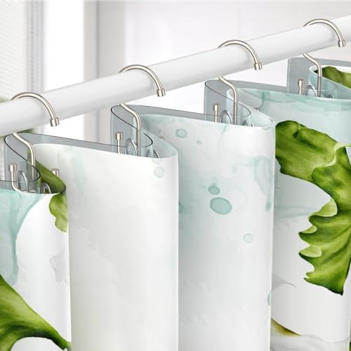 Goowin Shower Curtain Hooks, Shower Curtain Rings, Metal Shower Curtain Hangers Rust Proof, Double Glide Shower Rings for Curtain, Simple Shower Hooks for Shower Curtain, Nickel, 12 Pack-Cylinders