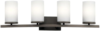 Kichler Crosby 31" 4 Light Vanity Light Satin Etched Cased Opal Olde Bronze®