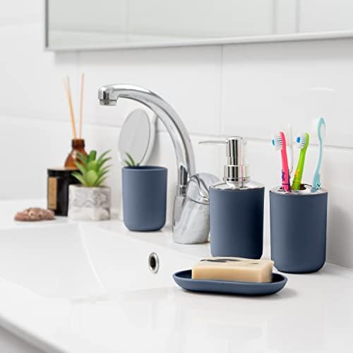 Moss & Stone 6-Piece Blue Bathroom Accessories Set, Soap Dispenser
