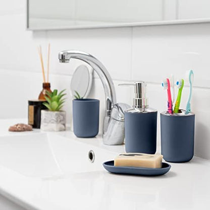 Moss & Stone 6-Piece Blue Bathroom Accessories Set, Soap Dispenser