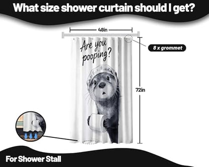 Small Stall Shower Curtain Rv Funny Otter, 48 x 72 Inchs