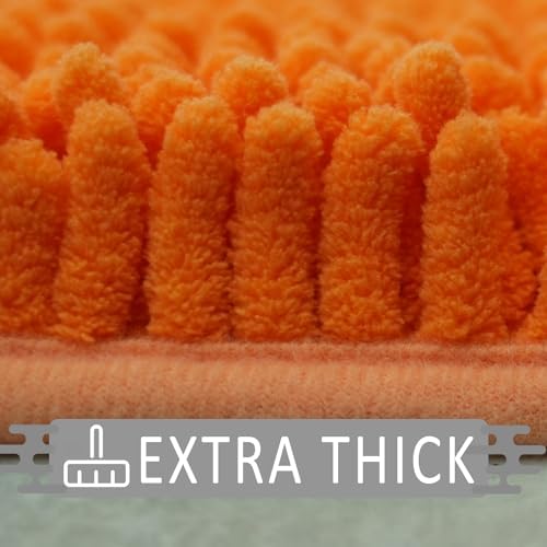 Bathroom Rugs Sets 3 Piece Non Slip,Bath Rugs with PVC Backing Bath Carpet,Bathroom Rug Washable,Absorbent,Plush Carpet Mats,Bath Mats for Bedroom, Kitchen,Tub,Home Decor (Orange)
