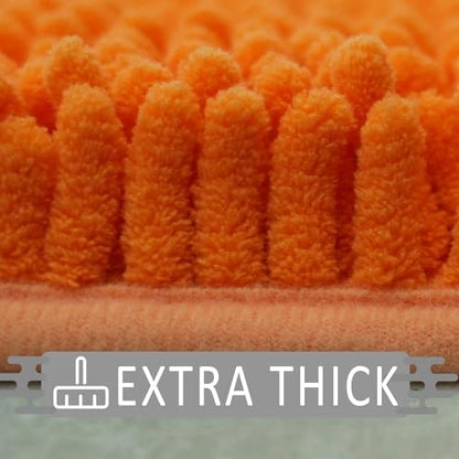 Bathroom Rugs Sets 3 Piece Non Slip,Bath Rugs with PVC Backing Bath Carpet,Bathroom Rug Washable,Absorbent,Plush Carpet Mats,Bath Mats for Bedroom, Kitchen,Tub,Home Decor (Orange)