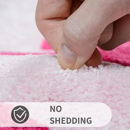 Pink Get Naked Bath Mat, Long Runner Mat for Bathroom, Cute Fun Simple Bath Rug, Water Absorbent Non-Slip Microfiber Mat, 18"x47"