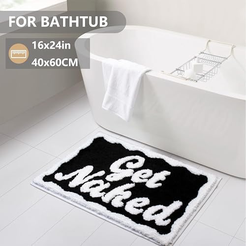 KOEXM Get Naked Bath Mat Cute Bathroom Rugs 16" x 24" Non-Slip
