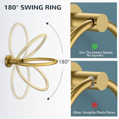 FORIOUS Toilet Paper Holder and Towel Ring Set, Bathroom Accessories Set