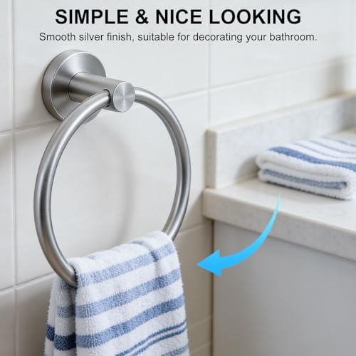 SetSail Towel Holder for Bathroom Wall Brushed Nickel Towel Ring
