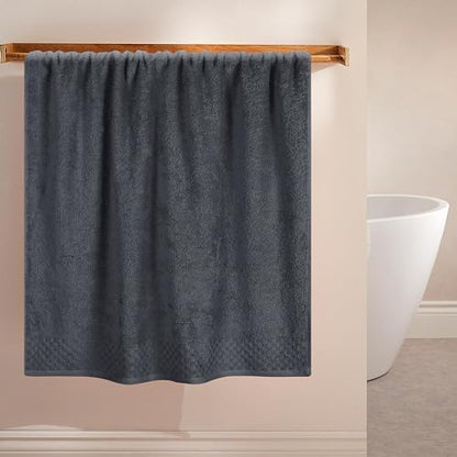 MyOwn Ultra Soft 2 Pack Oversized Bath Towel Set 28x55, Cotton Large Bath Towels, Highly Absorbant Compact Quickdry & Lightweight Towel, Ideal for Gym Travel Camp Pool - Charcoal Grey