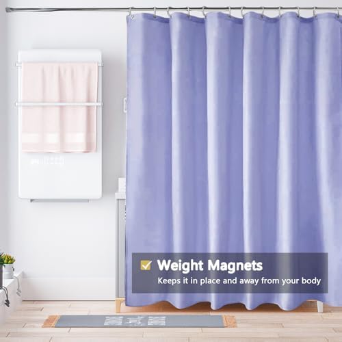 LLSCL Fabric Shower Curtain Liner with Magnets, Waterproof Hotel Quality, 72 x 72 Machine Washable