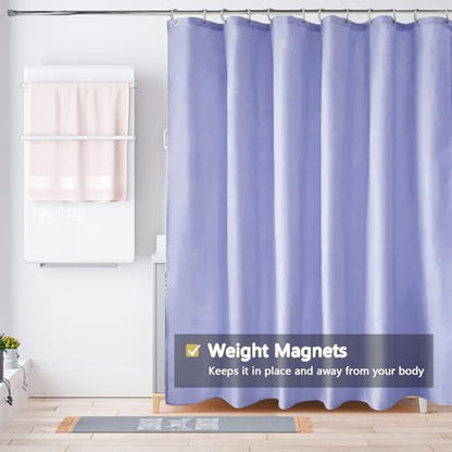 LLSCL Fabric Shower Curtain Liner with Magnets, Waterproof Hotel Quality, 72 x 72 Machine Washable