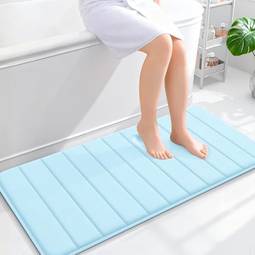 OLANLY Memory Foam Long Bathroom Rugs Runner 44x20, Super Soft Absorbent