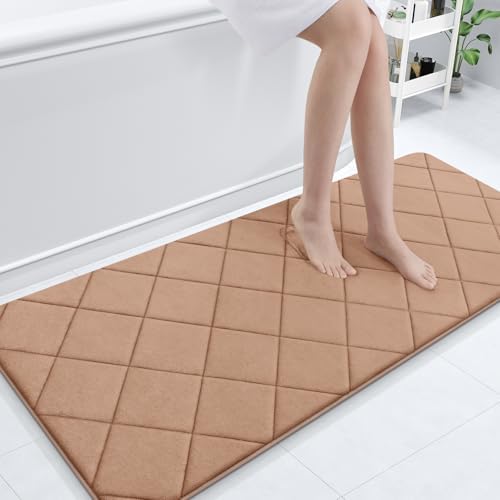 OLANLY Memory Foam Bath Mat 70x24, Ultra Soft and Absorbent Bathroom Rugs