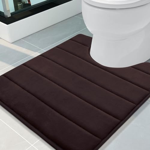 Buganda Memory Foam U-Shaped Toilet Rugs 24 x 20, Absorbent Bathroom mat