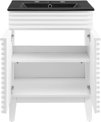 Modway Render 24" Bathroom Vanity with Sink in White Black