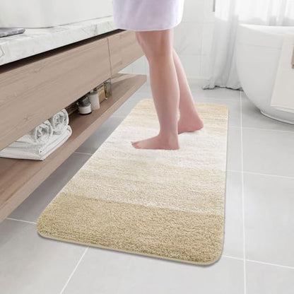 Arotive Microfiber Bathroom Rugs, Shaggy Soft Absorbent Bath Rug, 47x17