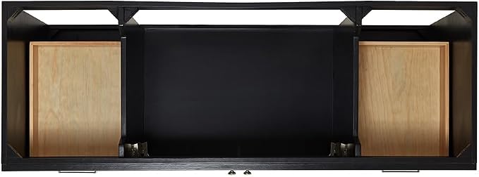 Bradford 60 Inch Bathroom Vanity Single Sink — Black Bathroom Vanity with Sink, 1.5" Edge Italian Carrara Marble Countertop, Solid Wood, 2 Soft-Close Doors, 4 Dovetail Drawers