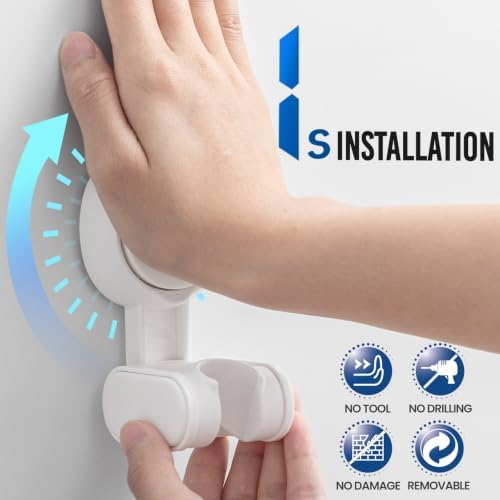 TAILI Suction Shower Head Holder,Height Angle Adjustable,Universal,White