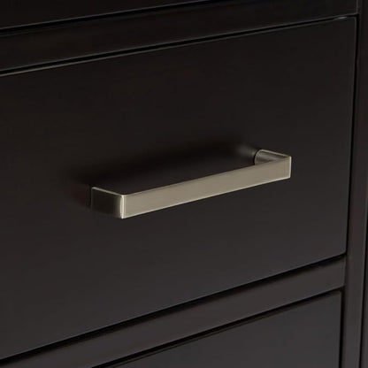 ARIEL Cambridge 42-inch Bathroom Vanity Base Cabinet,Solid Wood, 2 Soft Closing Doors, 5 Dovetail Drawers, Espresso