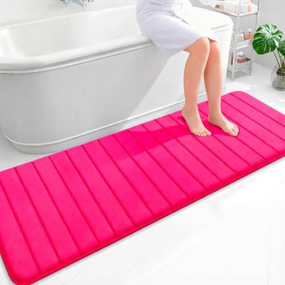 OLANLY Memory Foam Long Bathroom Rugs Runner 70x24, Super Soft Absorbent