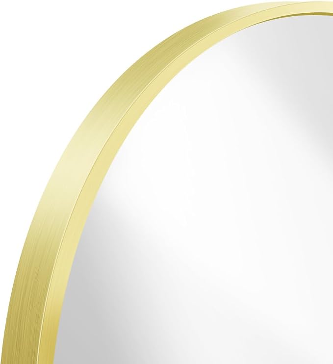 BONEWEI Arched Wall Mirror,42x42 inch Gold Arched Mirror Bathroom,Large Vanity Mirror for Over Sink Metal Frame,Tempered Glass Arch Mirrors for Bedroom,Entryway,Living Room,Home Decor Shatter-Proof