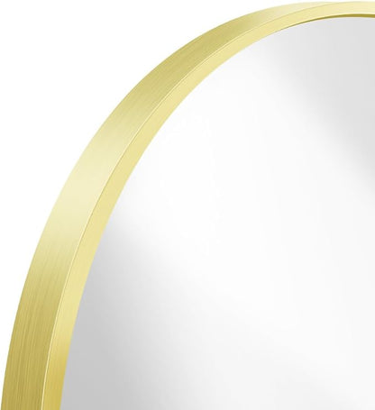 BONEWEI Arched Wall Mirror,36x40 inch Gold Arched Mirror Bathroom,Vanity Mirror for Over Sink Metal Frame,Tempered Glass Arch Mirrors for Bedroom,Entryway,Living Room,Home Decor Shatter-Proof