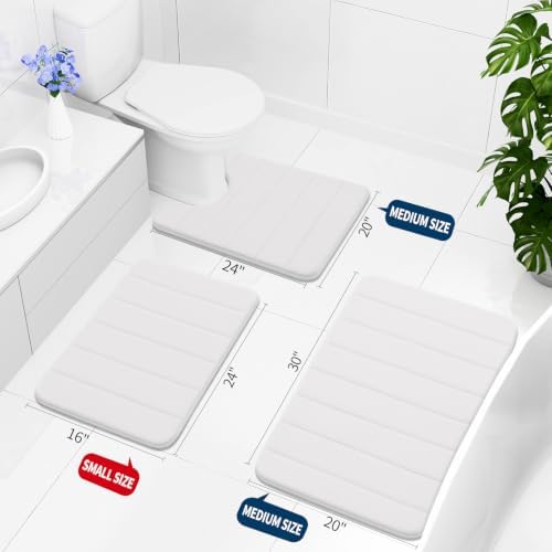 Buganda Memory Foam Bath Mat 30 x 20, Ultra Soft Absorbent Bathroom Rugs