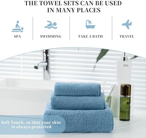 MICROFI New Microfiber Bath Towel Set, 3 Piece, Oversize, Quick Dry, Lint Free, Includes Body, Hand and Face Towels