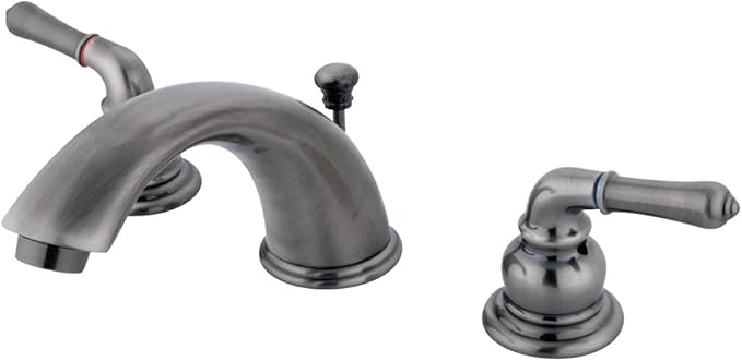 Kingston Brass KB963 Magellan Widespread Bathroom Faucet with Retail Pop-Up, Black Stainless