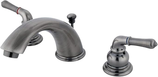 Kingston Brass KB963 Magellan Widespread Bathroom Faucet with Retail Pop-Up, Black Stainless