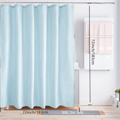 LLSCL Fabric Shower Curtain Liner with Magnets, Waterproof Hotel Quality, 72 x 72 Machine Washable