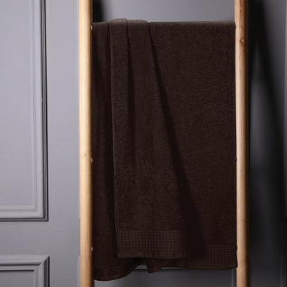 GLAMBURG 100% Cotton Oversized 2 Pack Bath Sheets 35x70, Ultra Soft Highly Absorbant Compact Quickdry & Lightweight Large Bath Sheet Set, Ideal for Gym Travel Camp Pool - Chocolate Brown