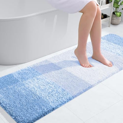 OLANLY Bathroom Runner Rug 59x20, Extra Soft Absorbent Microfiber Bath Rugs