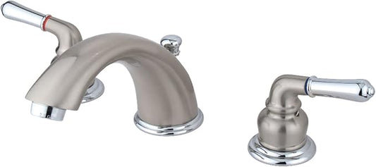 Kingston Brass KB967 Magellan Widespread Bathroom Faucet with Retail Pop-Up, Brushed Nickel/Polished Chrome