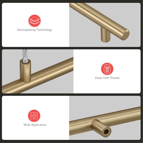 homdiy 30Pack 10in Cabinet Handles Champagne Bronze Kitchen Cabinet Pulls Drawer Pulls for Dresser Drawers