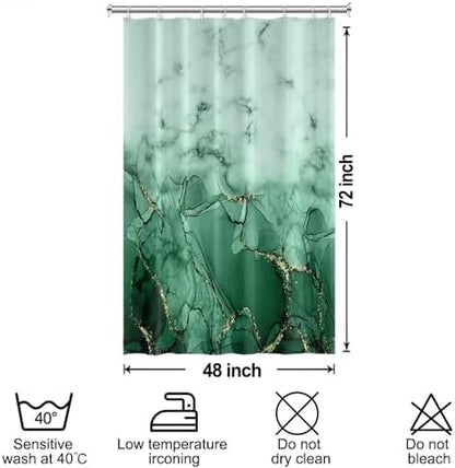 Green Marble Stall Waterproof Shower Curtain 48x72 inches