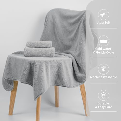 MICROFI New Microfiber Bath Towel Set, 3 Piece, Oversize, Quick Dry, Lint Free, Includes Body, Hand and Face Towels