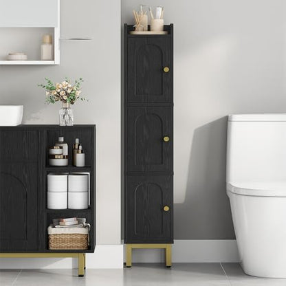 Hzuaneri Slim Bathroom Storage Cabinet, Narrow Bathroom Organizers,3 Doors