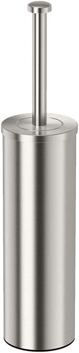 Gatco 1482 Latitude II Slender Toilet Brush and Holder, Satin Nickel, Freestanding Bathroom Toilet Brush Canister