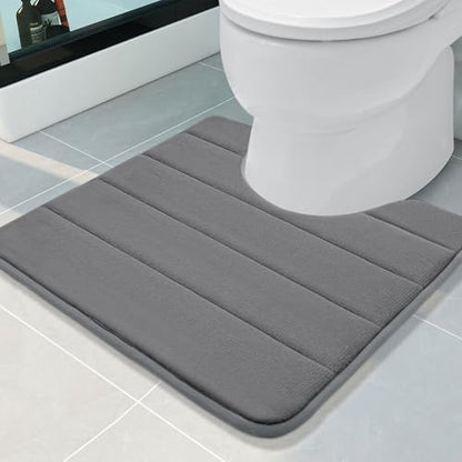 Buganda Memory Foam U-Shaped Toilet Rugs 20 x 20, Absorbent Bathroom mat