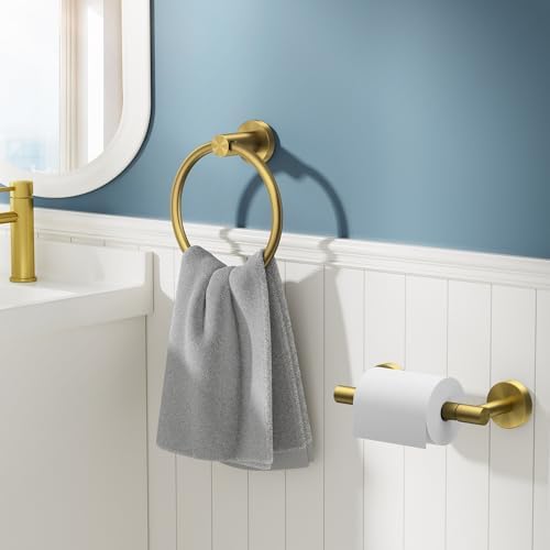 FORIOUS Toilet Paper Holder and Towel Ring Set, Bathroom Accessories Set