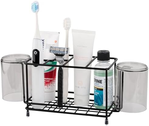 Toothbrush Holders Toothpaste Organizer Bathroom Accessories with Hooks