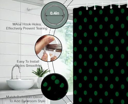 Polka Dot Shower Curtain Bathroom Decor with Hooks,60" Wx70 H