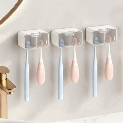 MOPMS Toothbrush Holders for Bathrooms with 2 Slot Independent Compartment